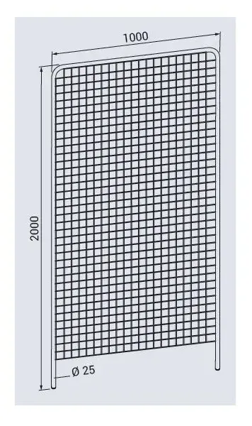 Dimensions lot de 3 grilles d'exposition