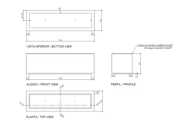 Schéma jardinière en béton Magourban Tétris