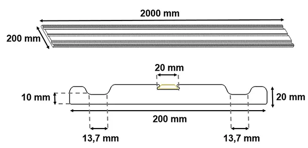 Dimensions lisse de protection murale pargom