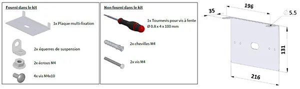 Installation kit multifixations pour BAES et LSC Lumio