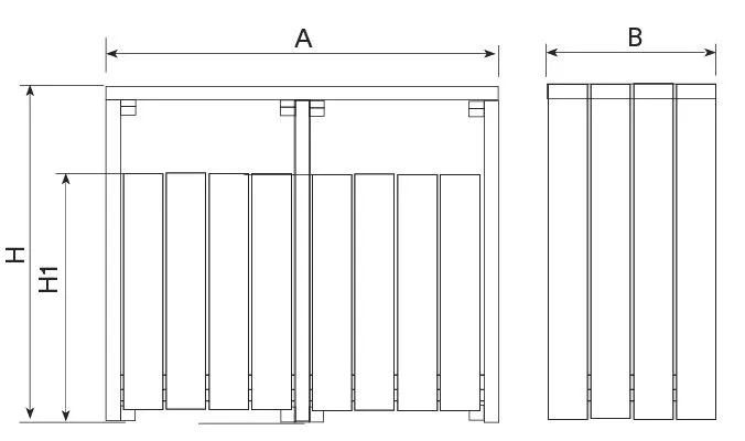 Dimensions poubelle collectivités Benito Picco 2 ou 3 compartiments en plastique recyclé