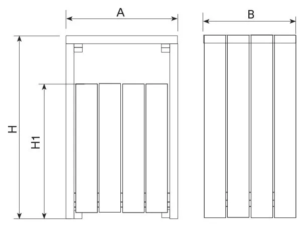Dimensions poubelle collectivités Benito Picco en plastique recyclé