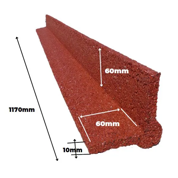 Dimensions profilés d'angle en caoutchouc Hexdalle