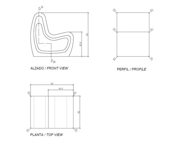 Schéma siège en béton Magourban Tube