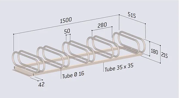 Dimensions support à vélos 