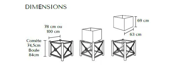Dimensions support cycles Serem Jardivélo
