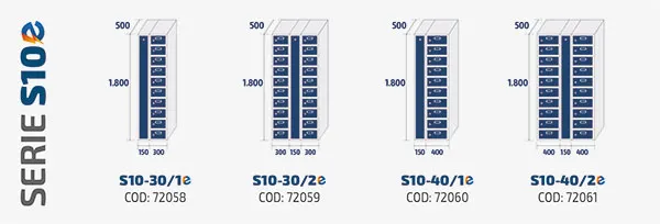 dimensions vestiaire électrifié 10 cases par colonne
