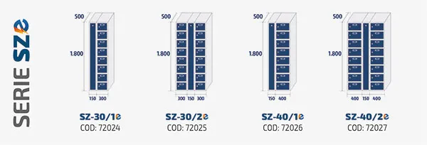 dimensions vestiaire électrifié 8 cases par colonne