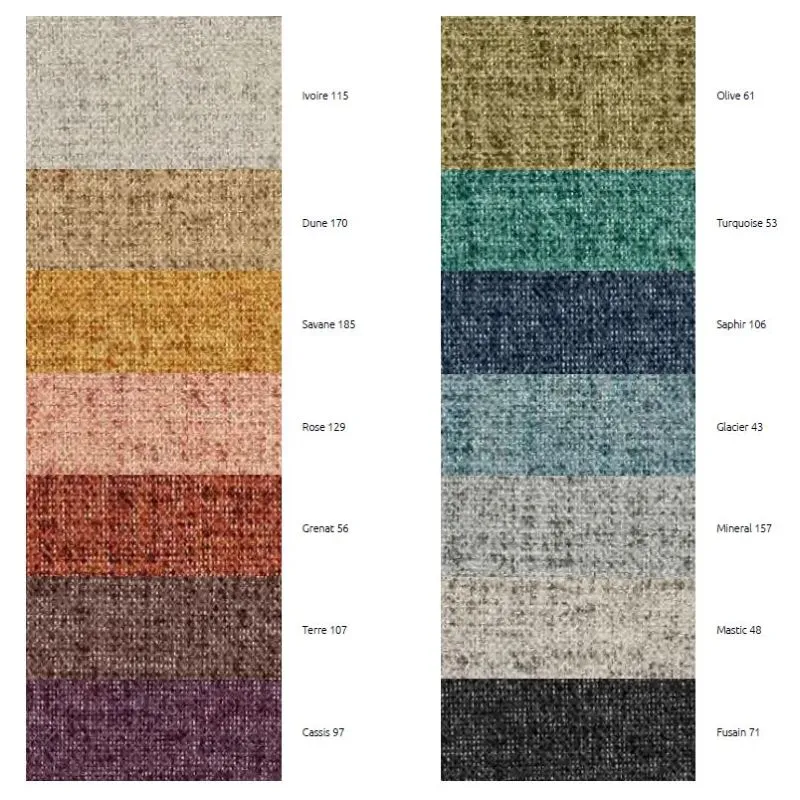 Echantillon couleur tissu occultant ignifuge Noclin Mura