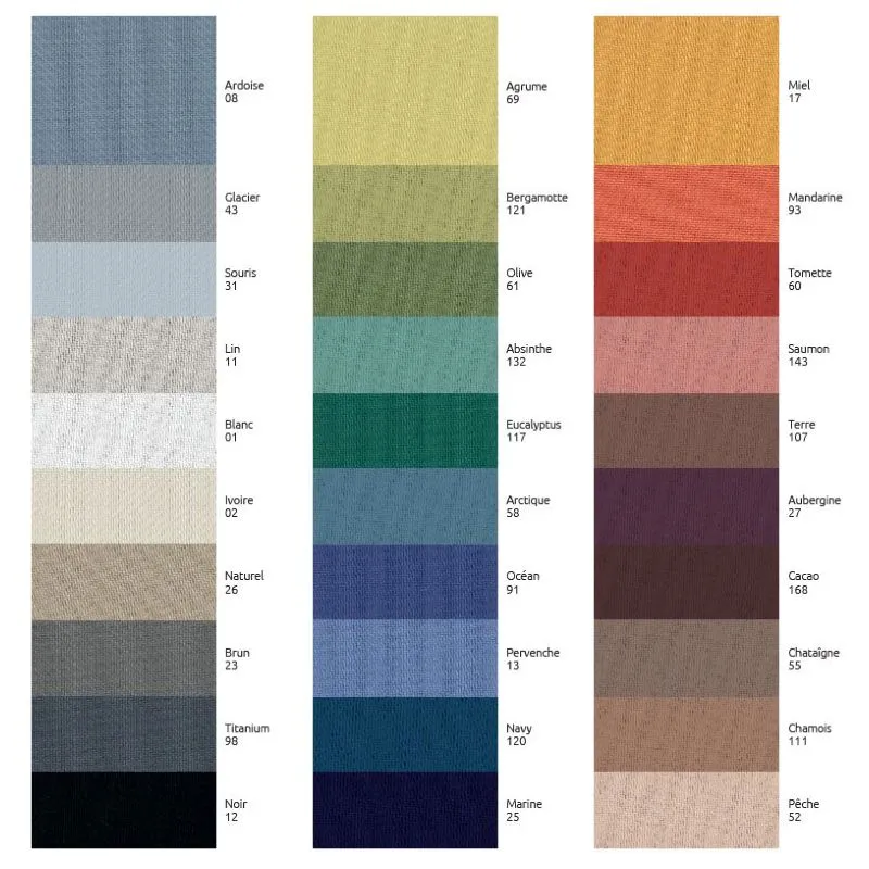 Echantillon couleur tissu pare solaire Collioure