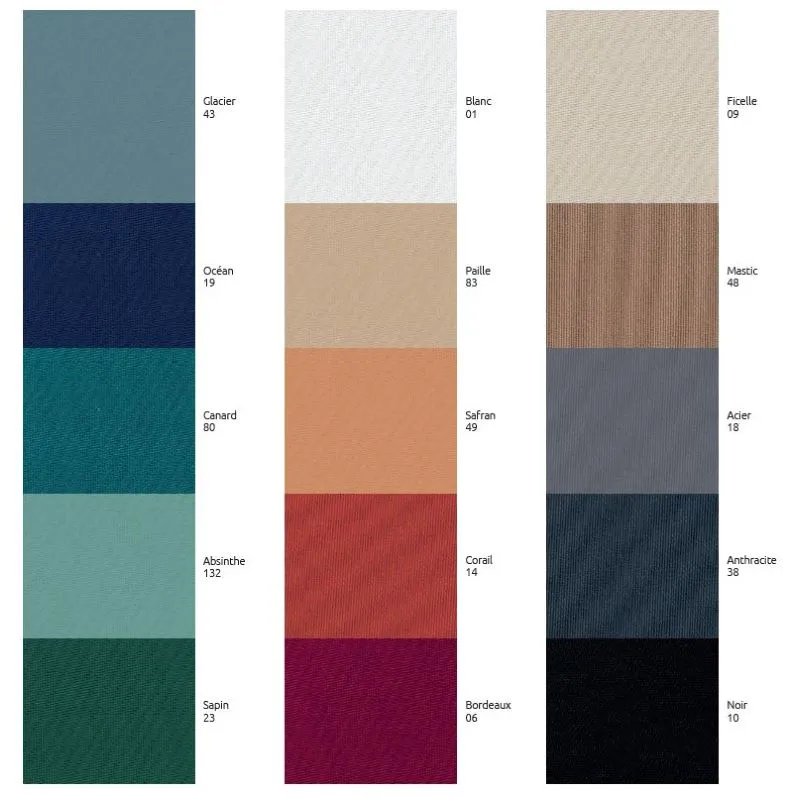 Echantillon couleur tissu pare solaire Sadyna