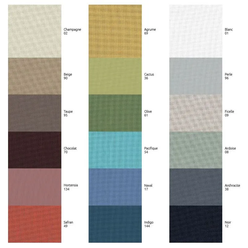 Echantillon couleur tissu voilage ignifuge Etamine