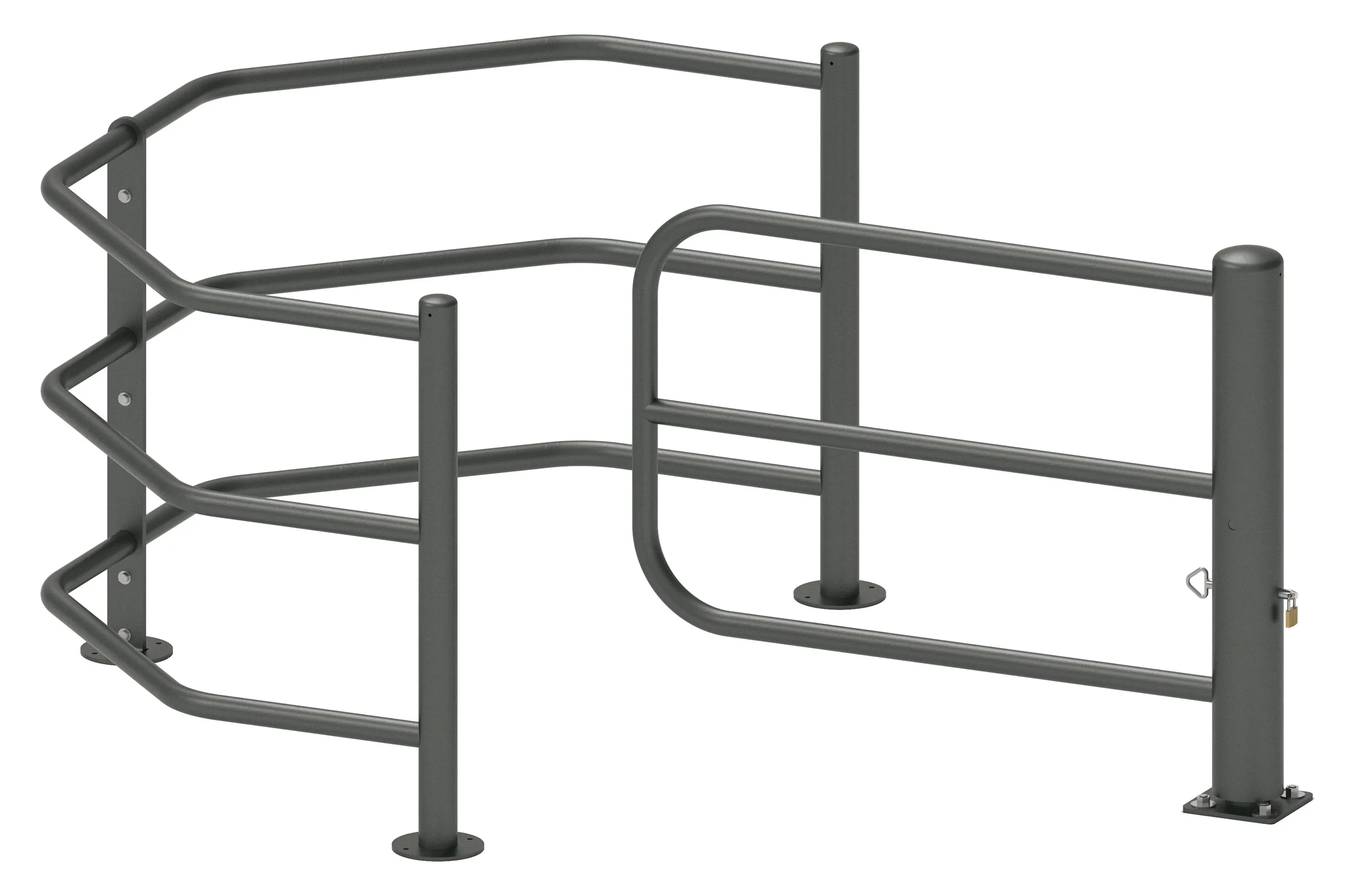 Exemple configuration barrière piéton + barrière tournante Procity