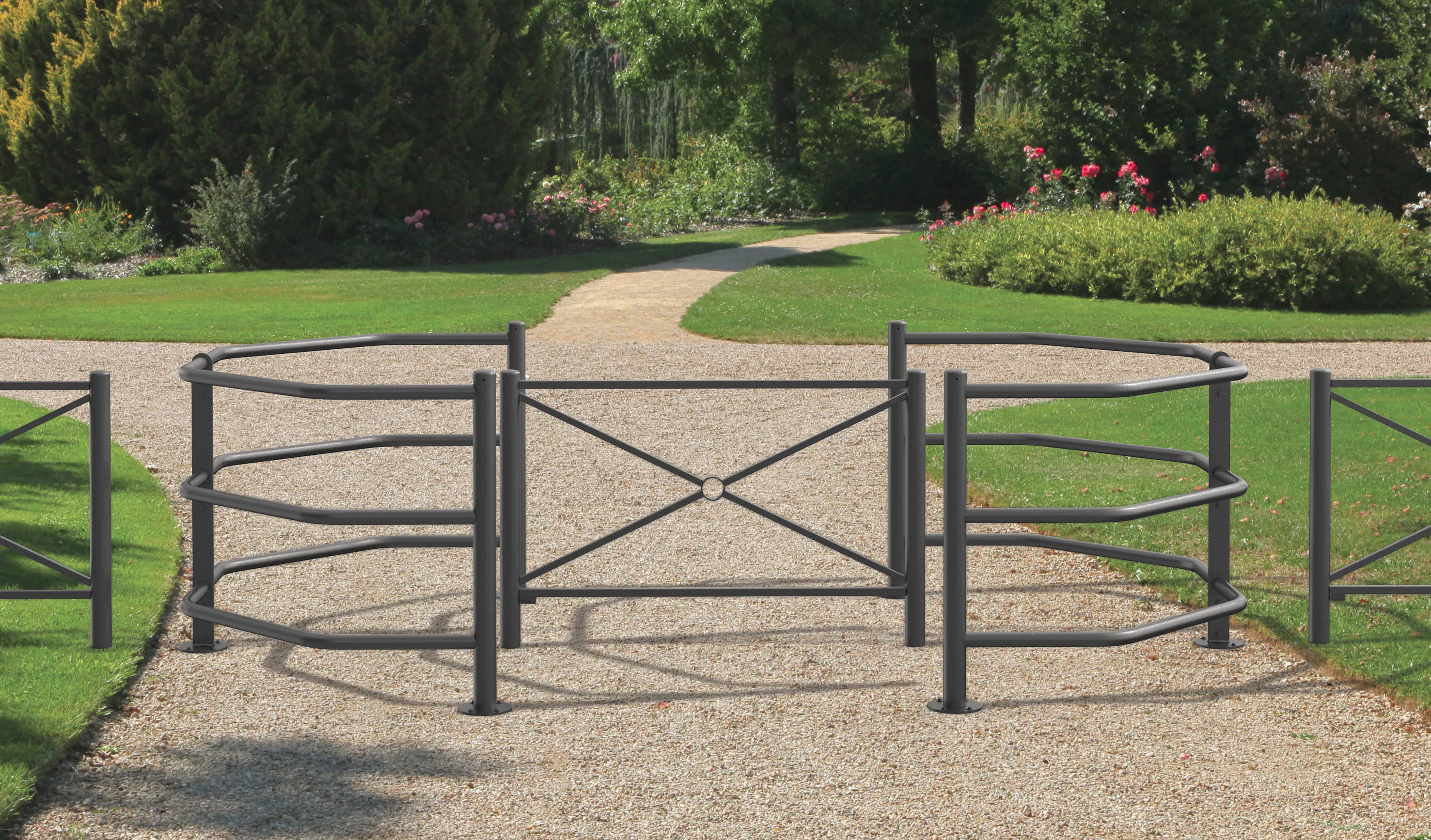 Exemple configuration barrière piéton + barrière tournante Procity