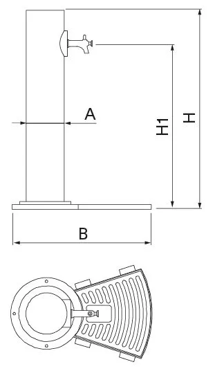 Dimensions fontaine de ville Benito Egea