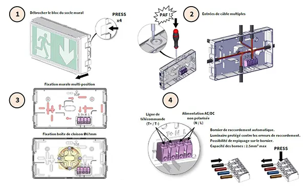 Notice de pose BAES, BAEH et LSC AEES LUMIO