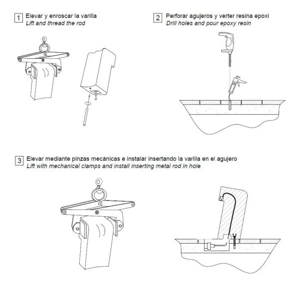 Installation banc assis debout en béton Magourban Sit up Mode d'emploi banc béton assis debout Magourban Sit up