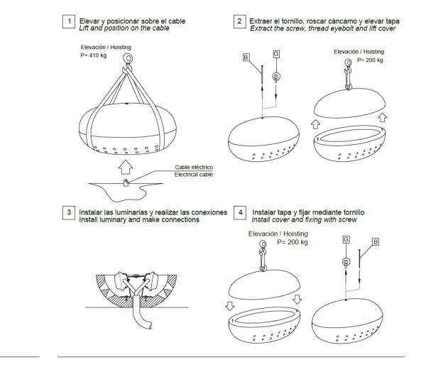 Installation borne lumineuse béton Magourban Olive Mode d'emploi borne lumineuse béton Magourban Olive