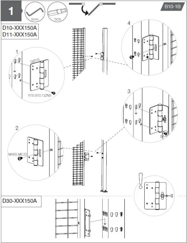 Manuel étape 1 du kit porte pour cloison X-Guard