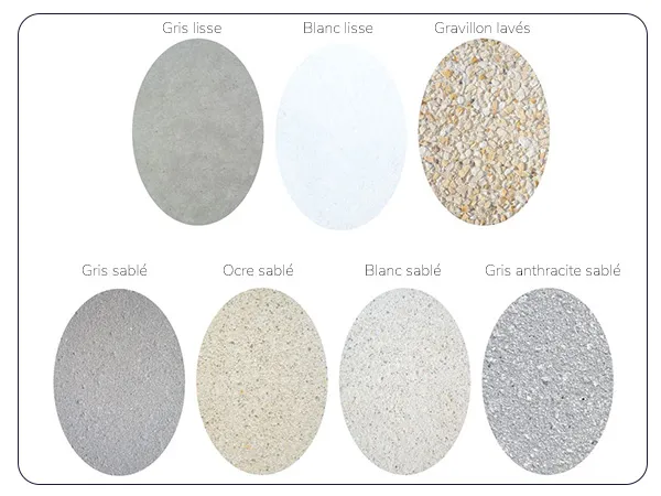 Nuancier couleur mobilier urbain béton