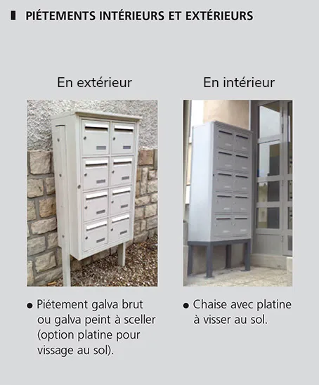 pieds pour boite aux lettres