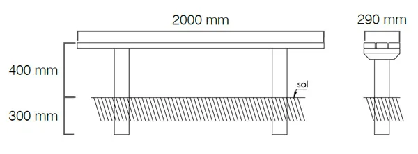 vue eclatée banquette en bois beausoleil