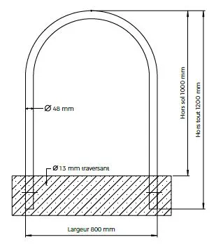plan de montage arceau vélos en U toscane