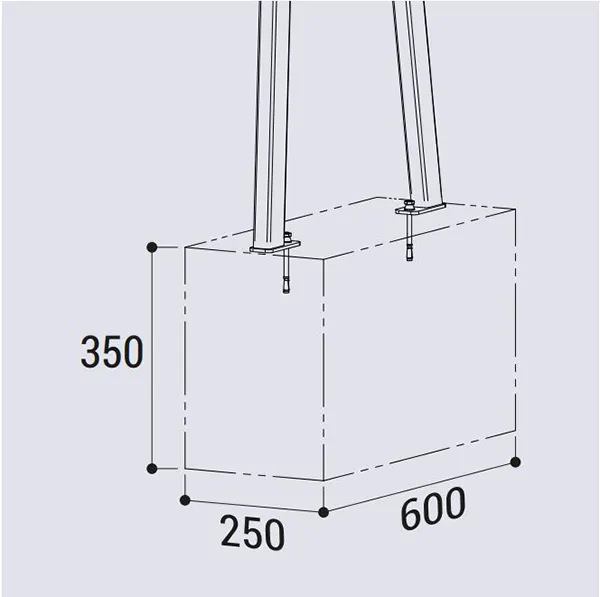 Plan de scellement pour banc tour d'arbre