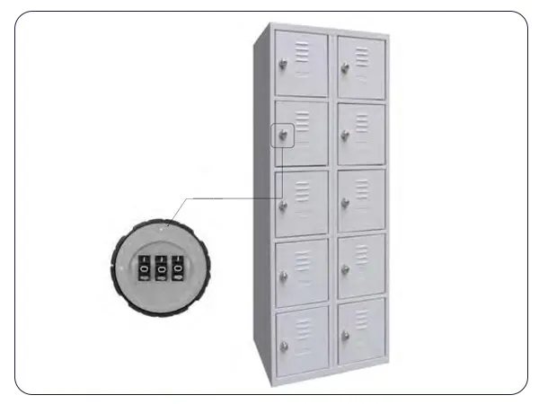 poignee serrure a code 3 molettes reutilisable casier vestiaire