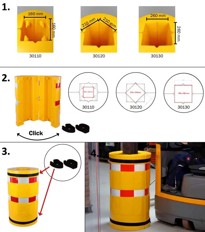 guide de montage du butoir de protection pour pilier