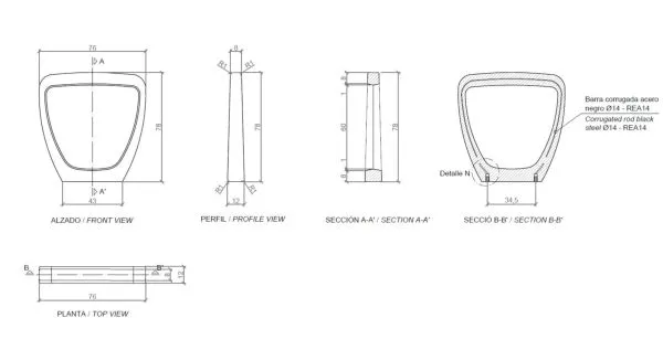 Vue éclatée parking vélo béton Magourban Tube byke