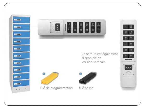 Serrure électronique à clavier pour casier vestiaire