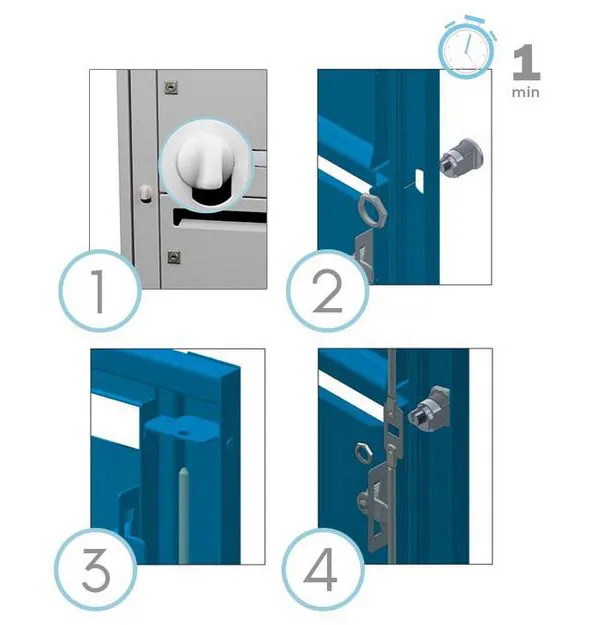 installer serrure normalisée définitive sur bloc boîte aux lettres