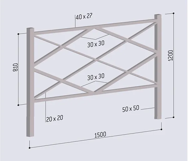 Dimensions barriere de ville losange