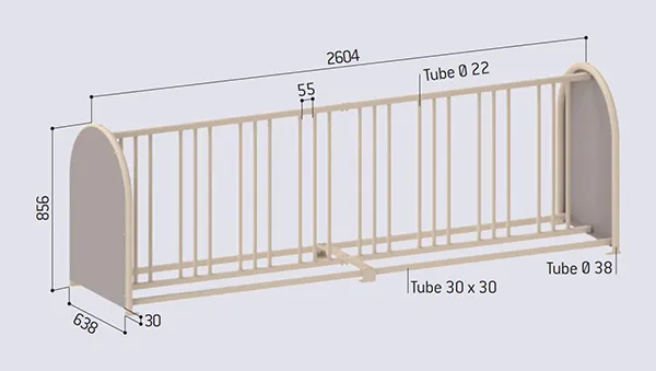 shema parking à vélos 8 à 16 places