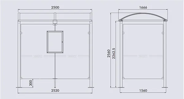 Vue éclatée abri bus