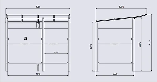 Vue éclatée abri fumeur Vue éclatée abri fumeur