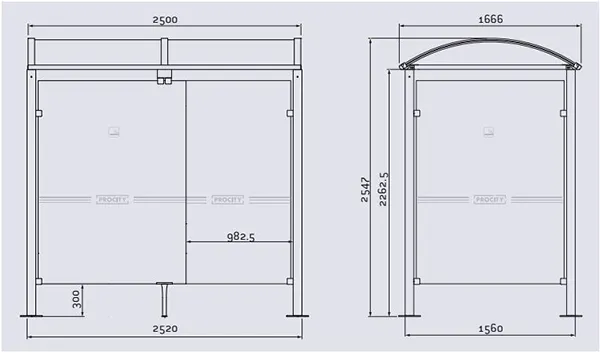 Vue éclatée abri fumeur