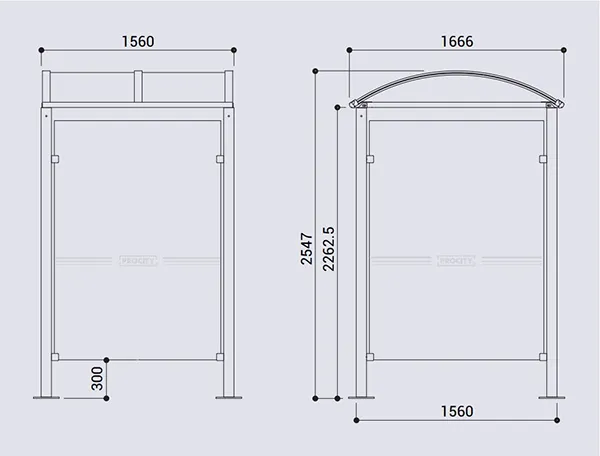 Vue éclatée abri pour caisse automatique