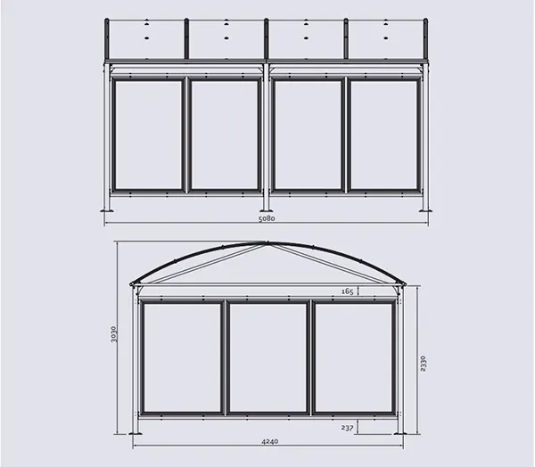 Vue éclatée abri vélos et motos XXL