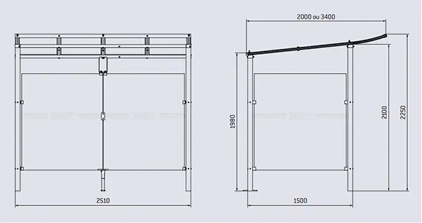 Vue éclatée abri vélos Modulo
