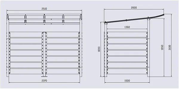 Vue éclatée abris poubelle Modulo Vue éclatée abris poubelle Modulo