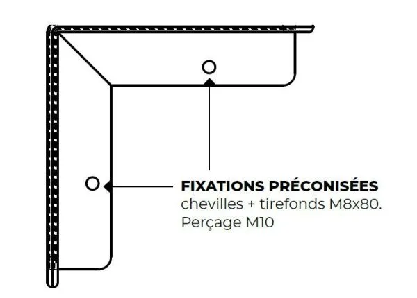 schema de fixation angle anti choc