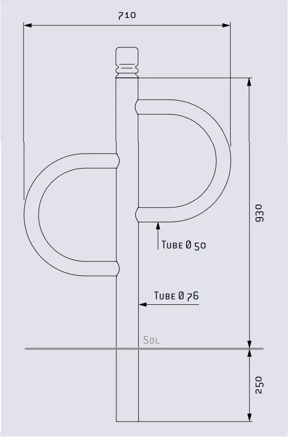 Vue éclatée appui vélos Province 