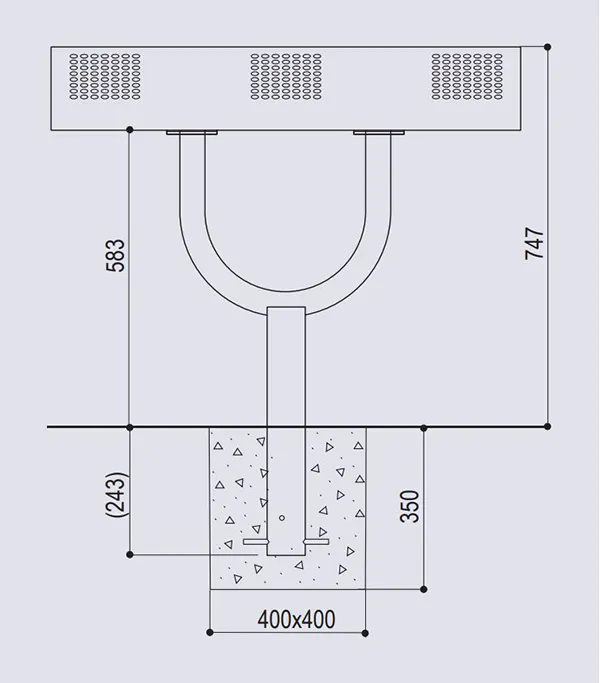 Vue éclatée banc assis-debout Oslo