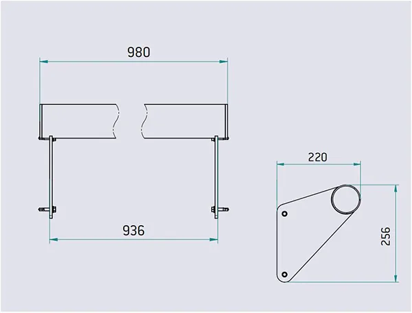 Vue éclatée banc assis-debout pour station bus conviviale