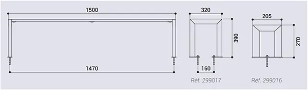 Vue éclatée banquette école Silaos