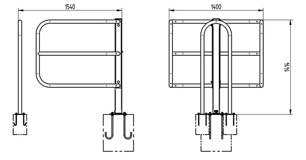 Vue éclatée barrière d'accès piéton PMR
