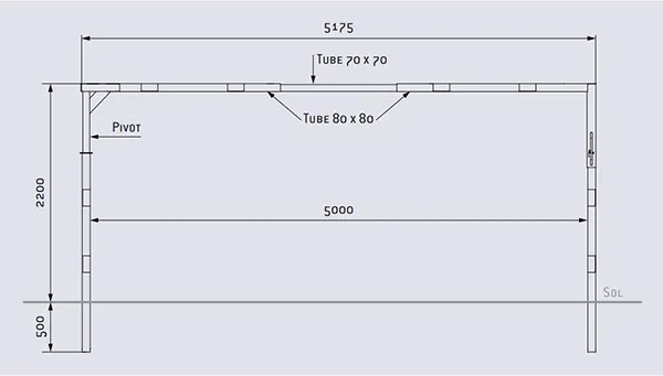 Vue éclatée barrière pivotante