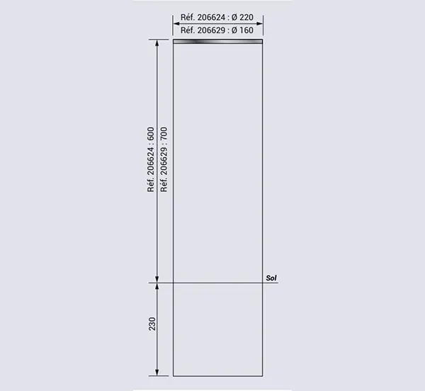 vue éclatée borne anti-stationnement 
